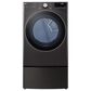 LG 4.5 Cu. Ft. Front Load Washer and 7.4 Cu. Ft. Electric Dryer with TurboWash 360 Laundry Pair in Black Steel, , large
