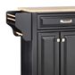 HOMLUX Kitchen Island with Rubber wood Countertop in Black, , large