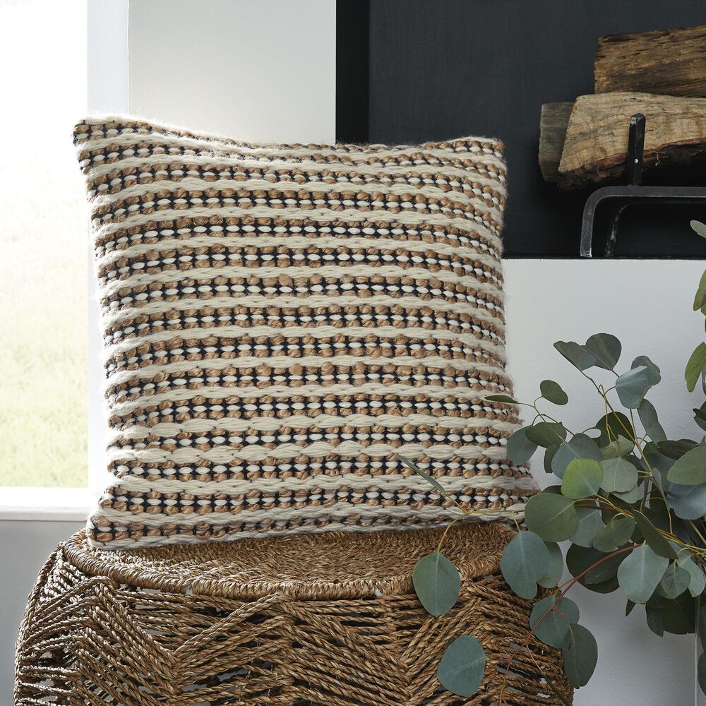 Ashley Nealington 20&quot; x 20&quot; Throw Pillow in Brown, Black and White, , large