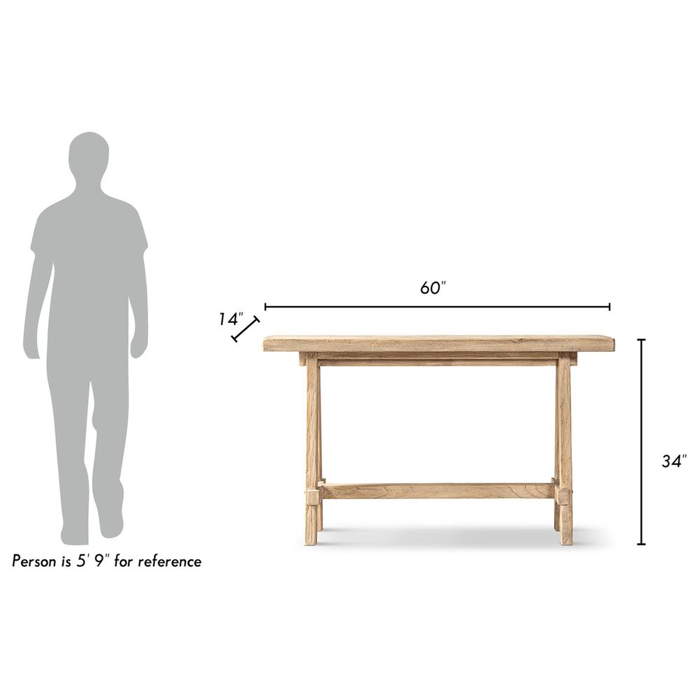 Jennifer Taylor Home Hawthorne 60" Console Table in Heritage Light Natural Brown, , large