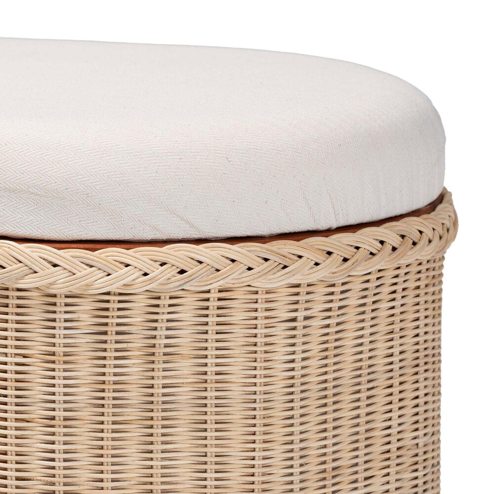 Baxton Studio Barid Oval Storage Bench in Natural, , large