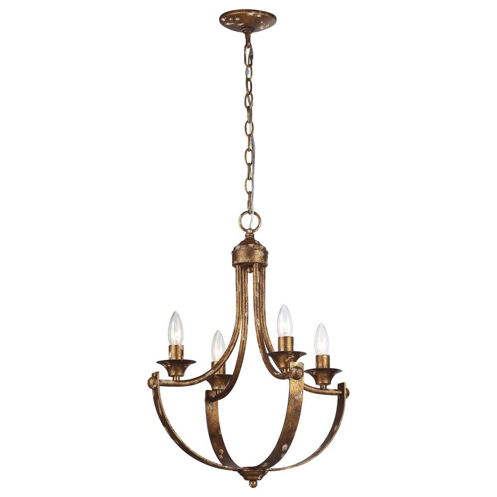 Golden Lighting Victoria 4-Light Chandelier in Heirloom Gold, , large