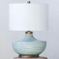 Teak Interiors Shoreline Ceramic Table Lamp in Aqua and Gold, , large