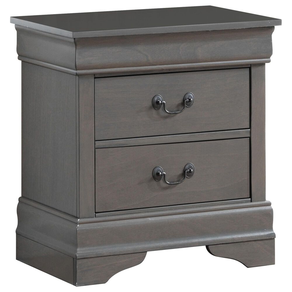 Furniture of America Lambert 2 Drawer Nightstand in Gray, , large