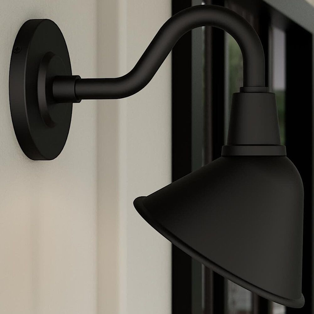 Hunter Cassius 1-Light Outdoor Small Wall Light in Matte Black, , large