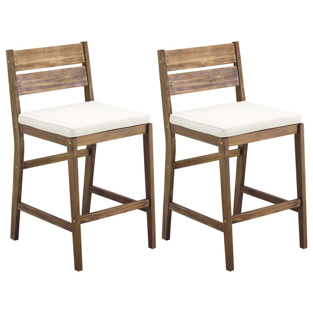 Walker Edison Patio Barstool in Dark Brown &#40;Set of 2&#41;, , large