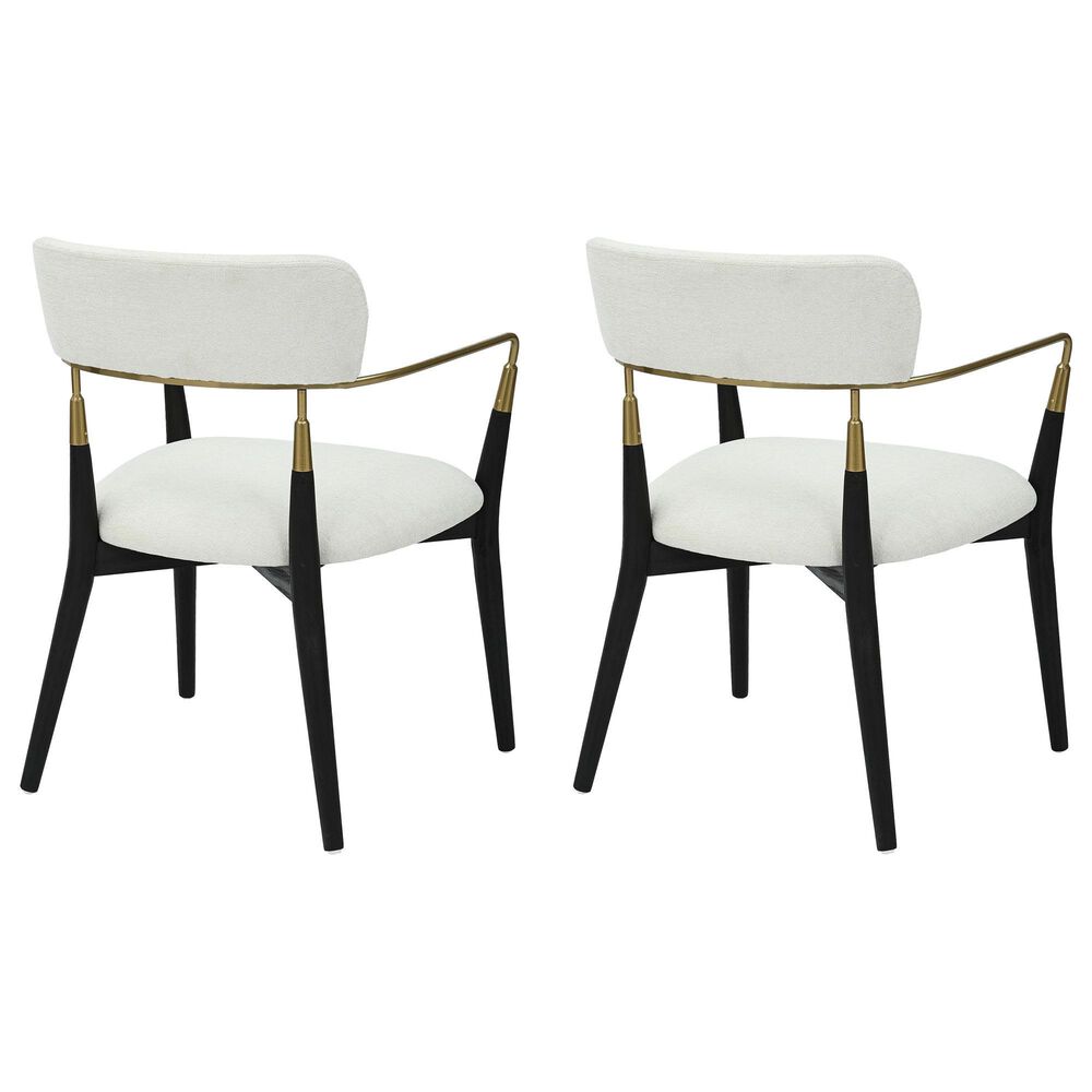 LumiSource Savannah Arm Chair with Cream Cushion in Black and Gold (Set of 2), , large