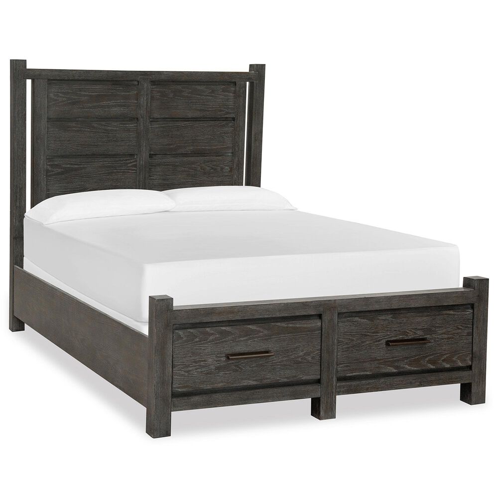 Nicolette Home Plum Creek Queen Panel Storage Bed in Ravenwood Black, , large