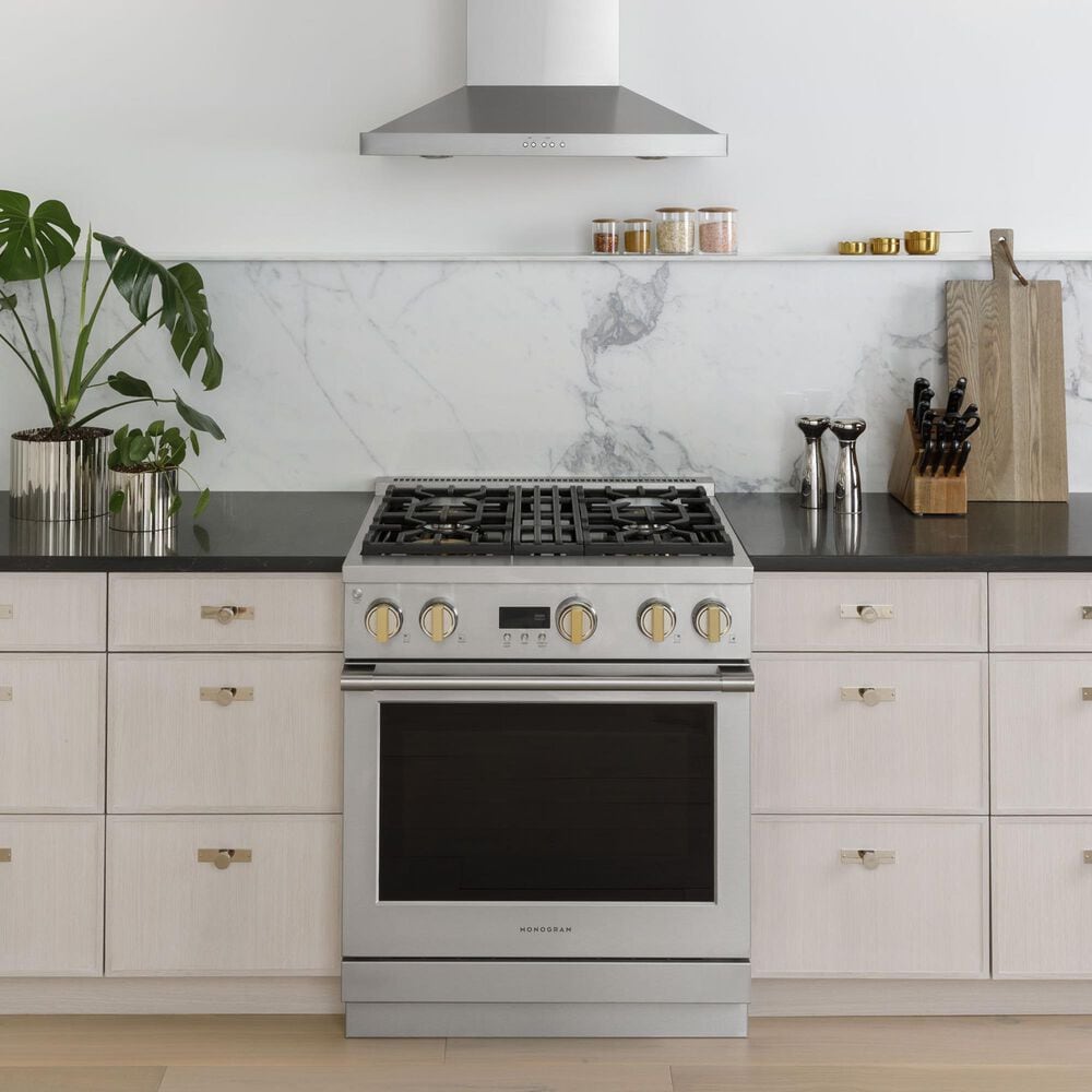 Monogram 30&quot; All Gas Professional Range with 4 Burners in Stainless Steel, , large