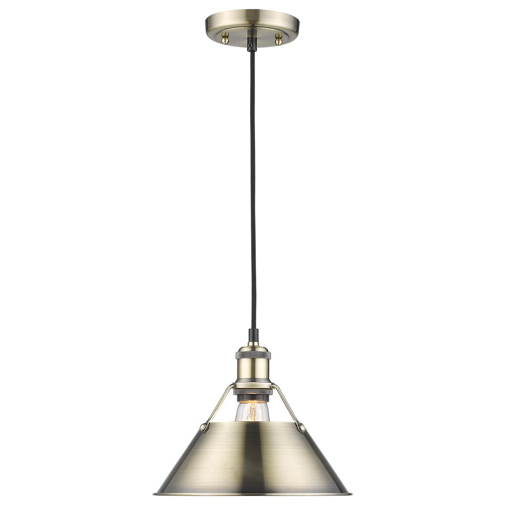 Golden Lighting Orwell 1-Light Medium Pendant in Aged Brass, , large