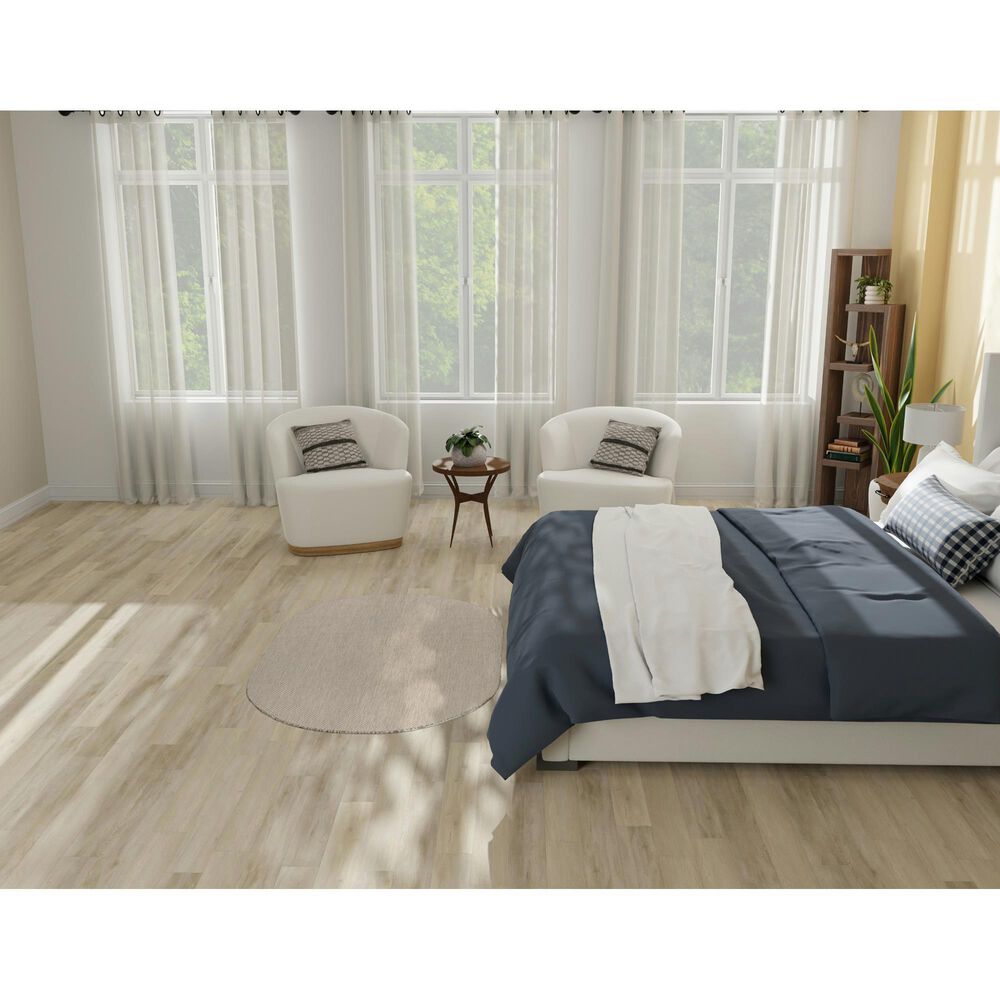 Nourison Courtyard Ivory and Silver 3&#39; x 5&#39; Oval Indoor/Outdoor Area Rug, , large