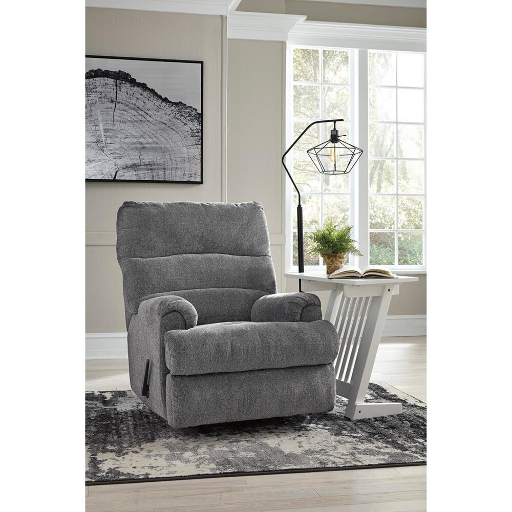Signature Design by Ashley Man Fort Manual Rocker Recliner in Graphite, , large
