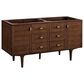 James Martin Vanities Amberly 60" Double Bathroom Vanity in Mid-Century Walnut with 3 cm Parisien Bleu Quartz Top and Rectangular Sinks, , large
