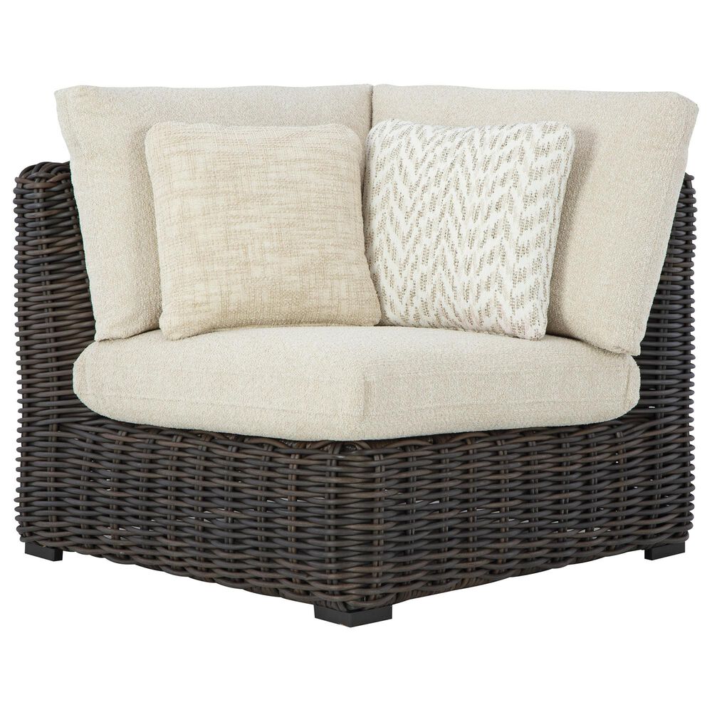 Ashley Kimora Patio Corner Chair in Beige, , large