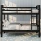 Linon Home Decor Levi Twin Over Twin Bunk Bed in Black, , large