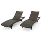Noble House Salem Patio Chaise Lounge in Mixed Mocha (Set of 2), , large