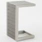 Hearth and Haven Cape Coral C-Shaped Patio Side Table in Silver, , large