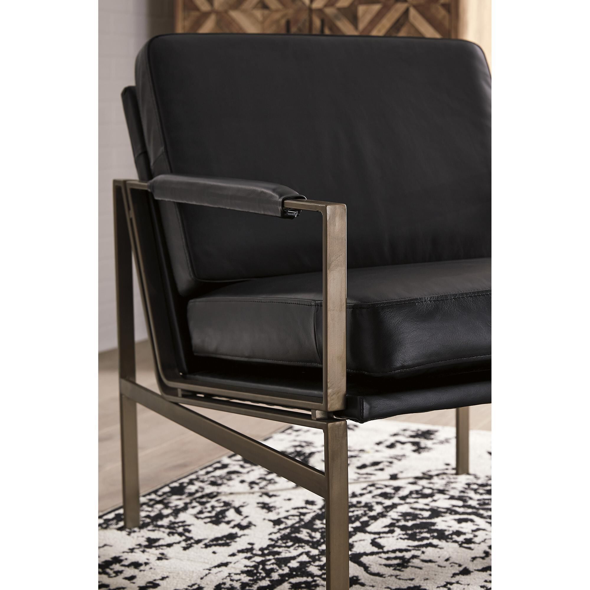 Black leather cheap slipper chair