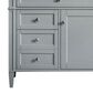 James Martin Vanities Brittany 36" Single Bathroom Vanity in Urban Gray with 3 cm White Zeus Quartz Top and Rectangular Sink, , large