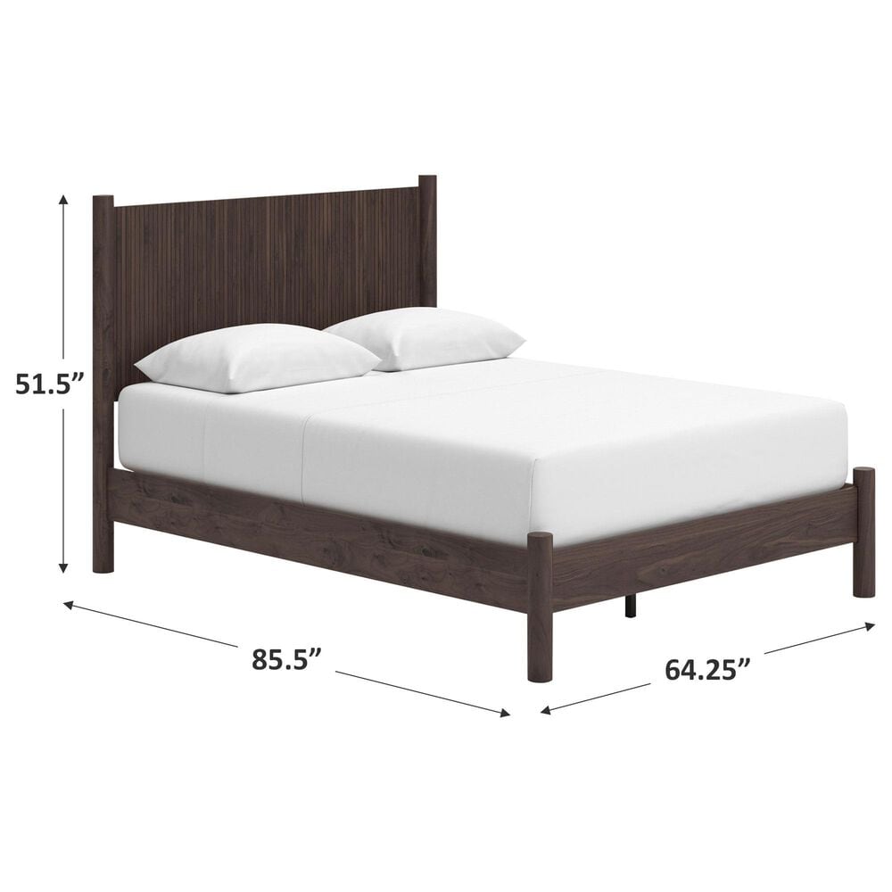 Ashley Pamytta Queen Panel Platform Bed in Rich Brown, , large