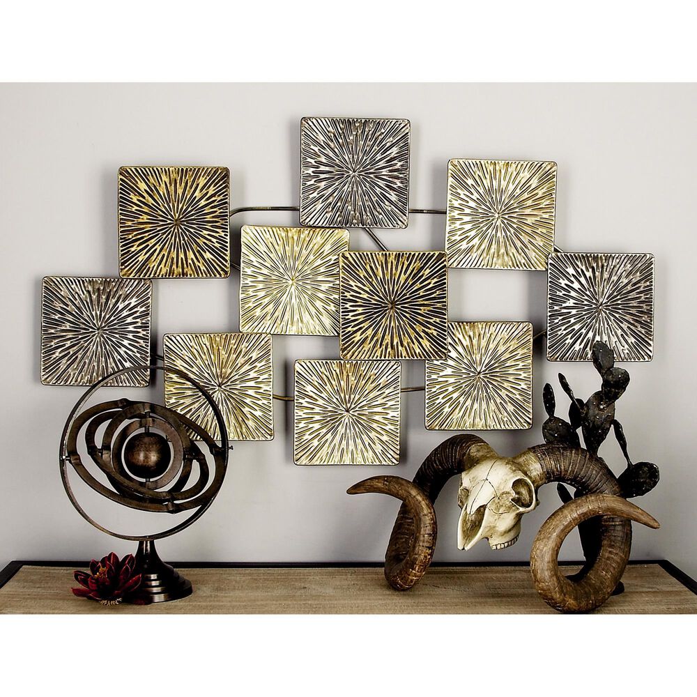 Maple and Jade 24&quot; x 43&quot; Wall Sculptures Carved Overlapping in Gold, , large