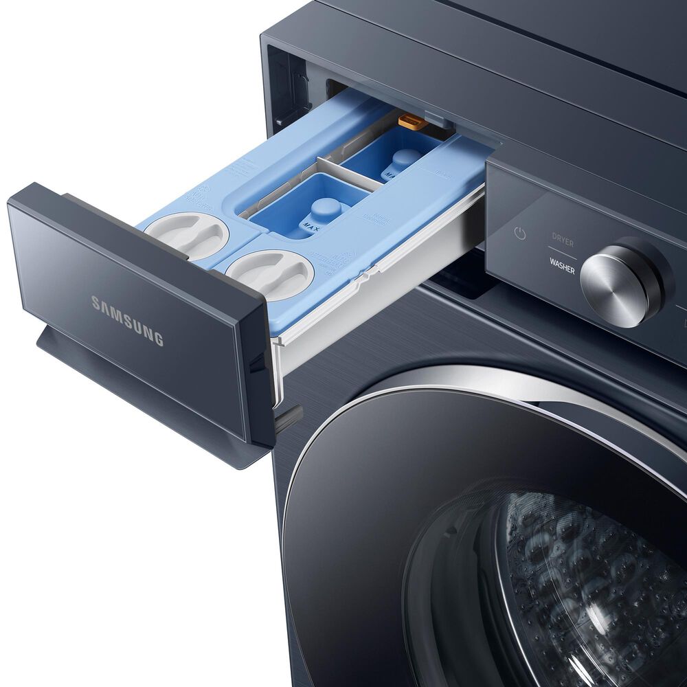 Samsung Bespoke 5.3 Cu. Ft. Front Load Washer and 7.6 Cu. Ft. Electric Dryer Laundry Pair in Brushed Navy, , large