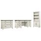 Riva Ridge Caraway 3-Piece Executive Desk with Door Bookcase and Lateral File Set in Aged Ivory, , large