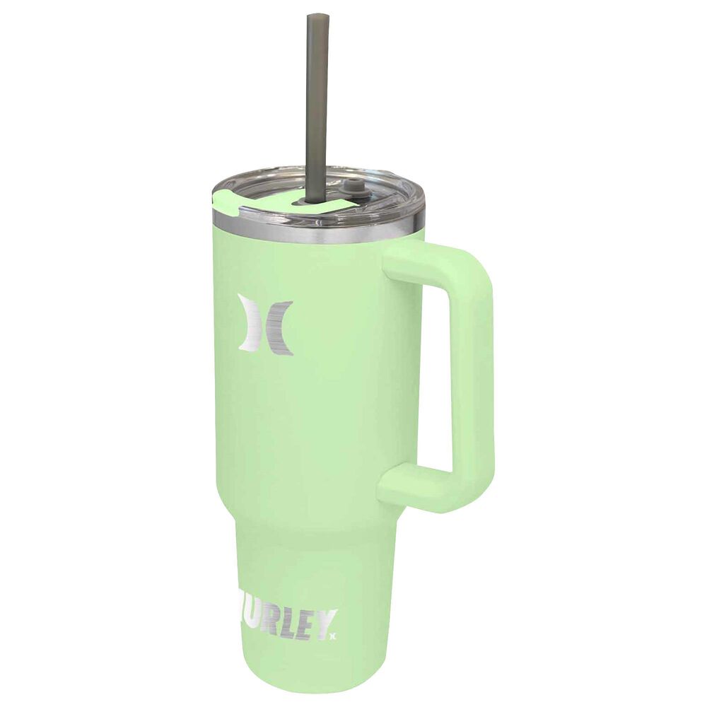 Hurley 40 Oz Tumbler Bottle with Straight Straw in Bright Mint, , large