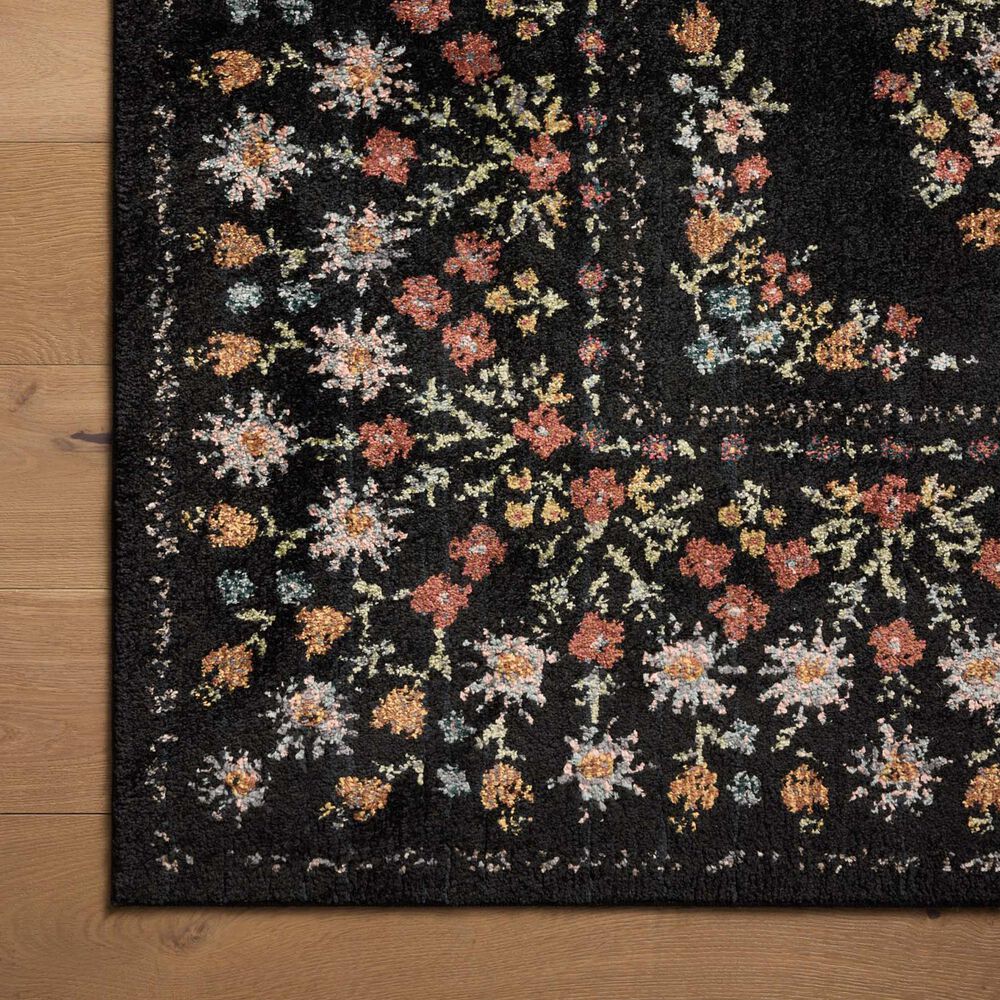 Rifle Paper Co Laurel Eleanor 5&#39;3&quot; x 7&#39;8&quot; Black Area Rug, , large