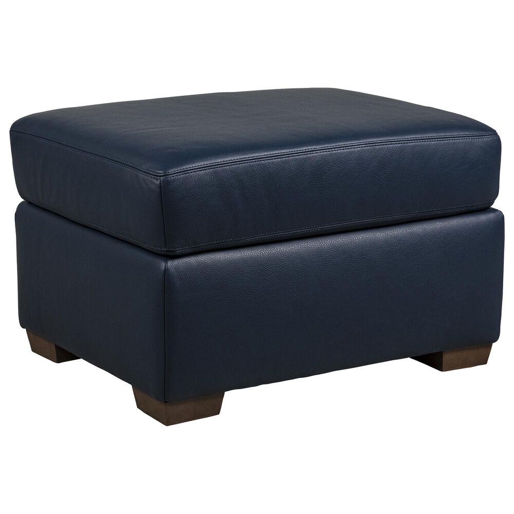 American Leather Camryn Leather Stationary Sofa in Bison Deep Blue, , large