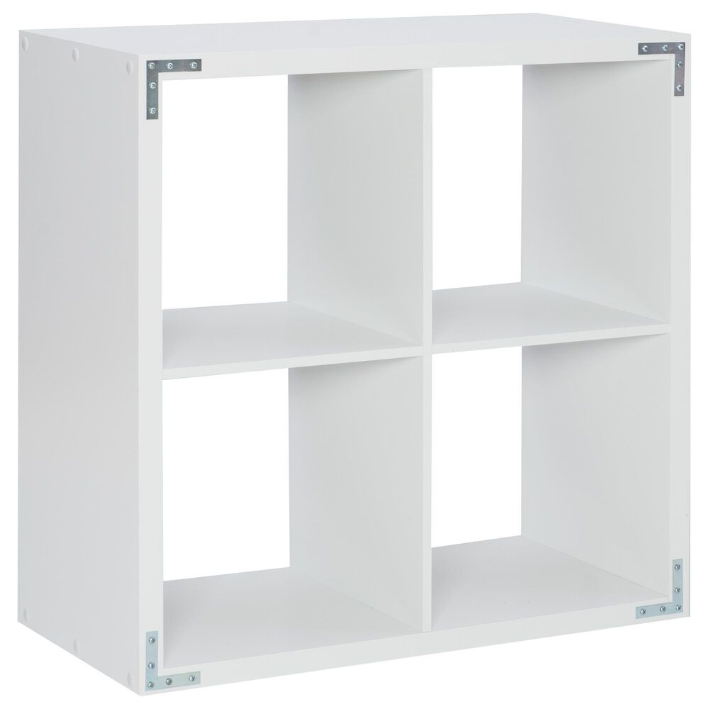 Linon Home Decor Galli 4-Shelf Bookcase in White, , large