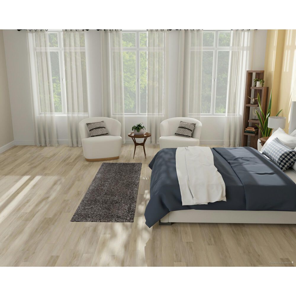 Nourison Luxe Shag 2&#39;2&quot; x 7&#39;6&quot; Charcoal Runner, , large