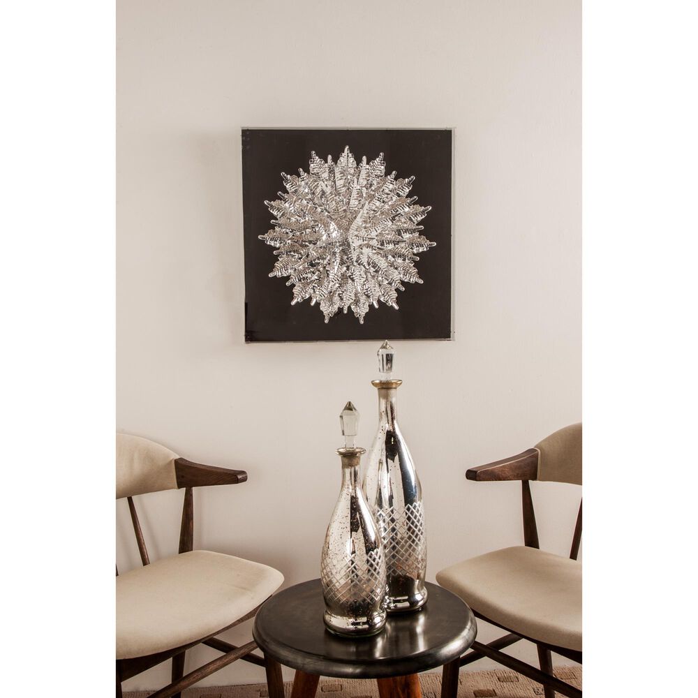Maple and Jade 24&quot; x 24&quot; Glam Shadow Box Wall Decor in Black and Silver, , large