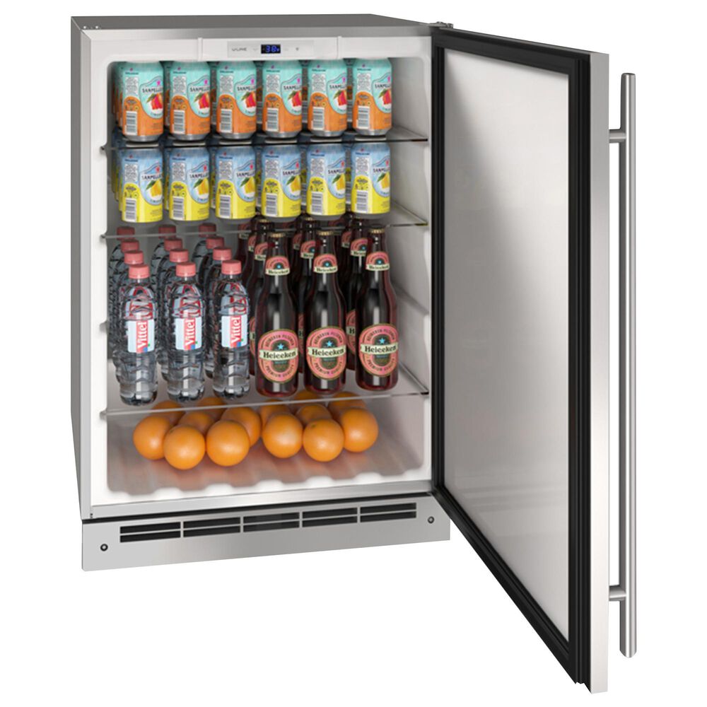 U-Line 24" Outdoor Solid Door Refrigerator in Stainless Steel, , large