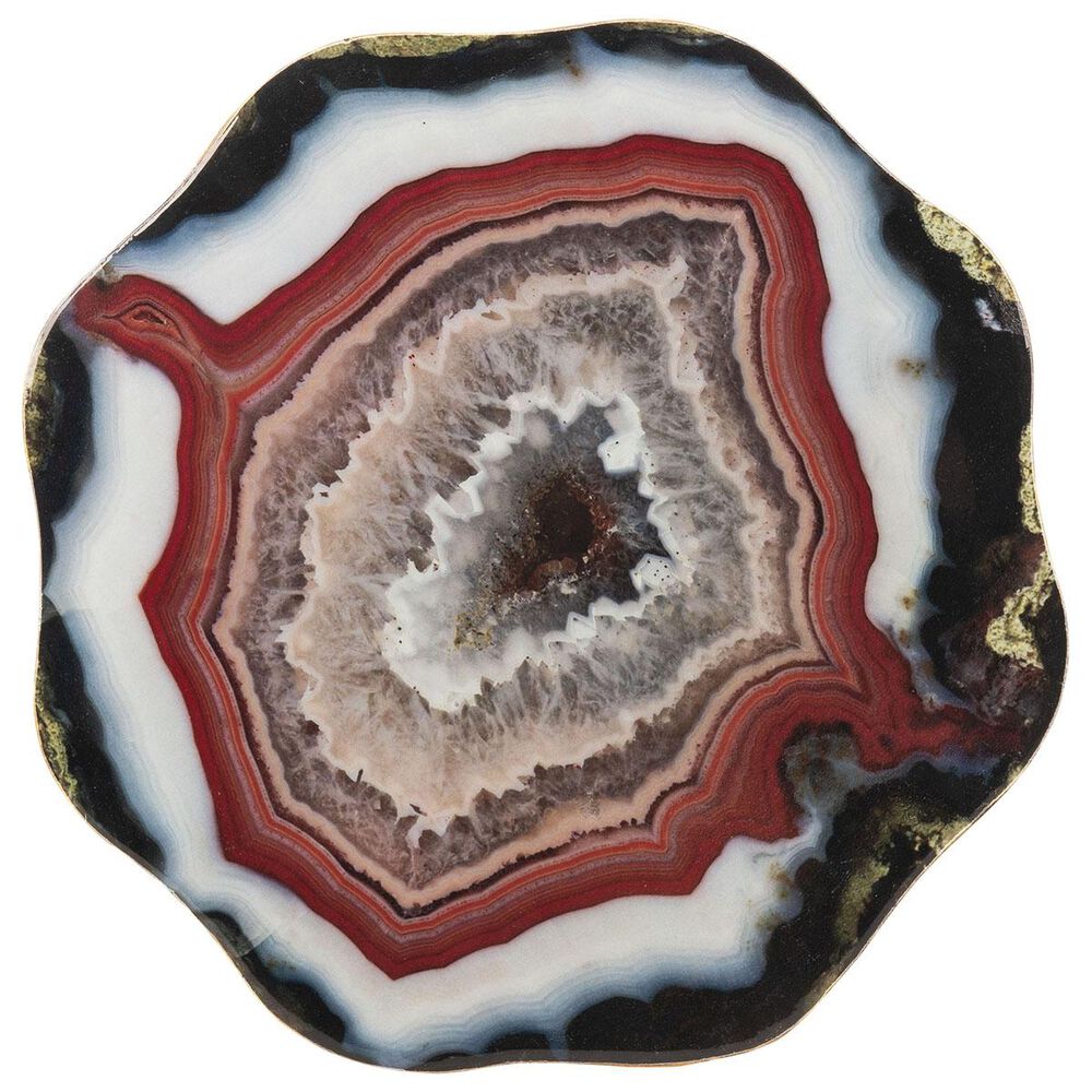 Safavieh Celeste Faux Agate Side Table in Maroon and Gold, , large