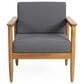 Hearth and Haven Gavin Outdoor Armchair with Cushions in Dark Gray, , large