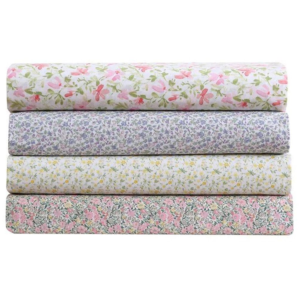 Revman Norella 4-Piece Full Sheet Set in Pink and Green, , large