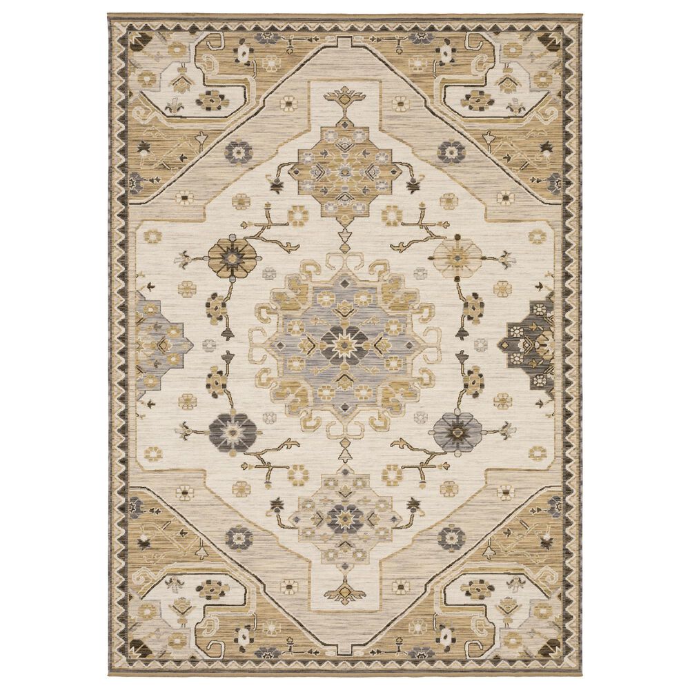 Oriental Weavers Acacia Tan and Grey 2" x 3" Area Rug, , large