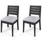 Hearth and Haven Outdoor Armless Dining Chair with Dark Gray Frame in Light Gray (Set of 2), , large