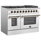 Forno Galiano 48" Freestanding Gas Range in White, , large