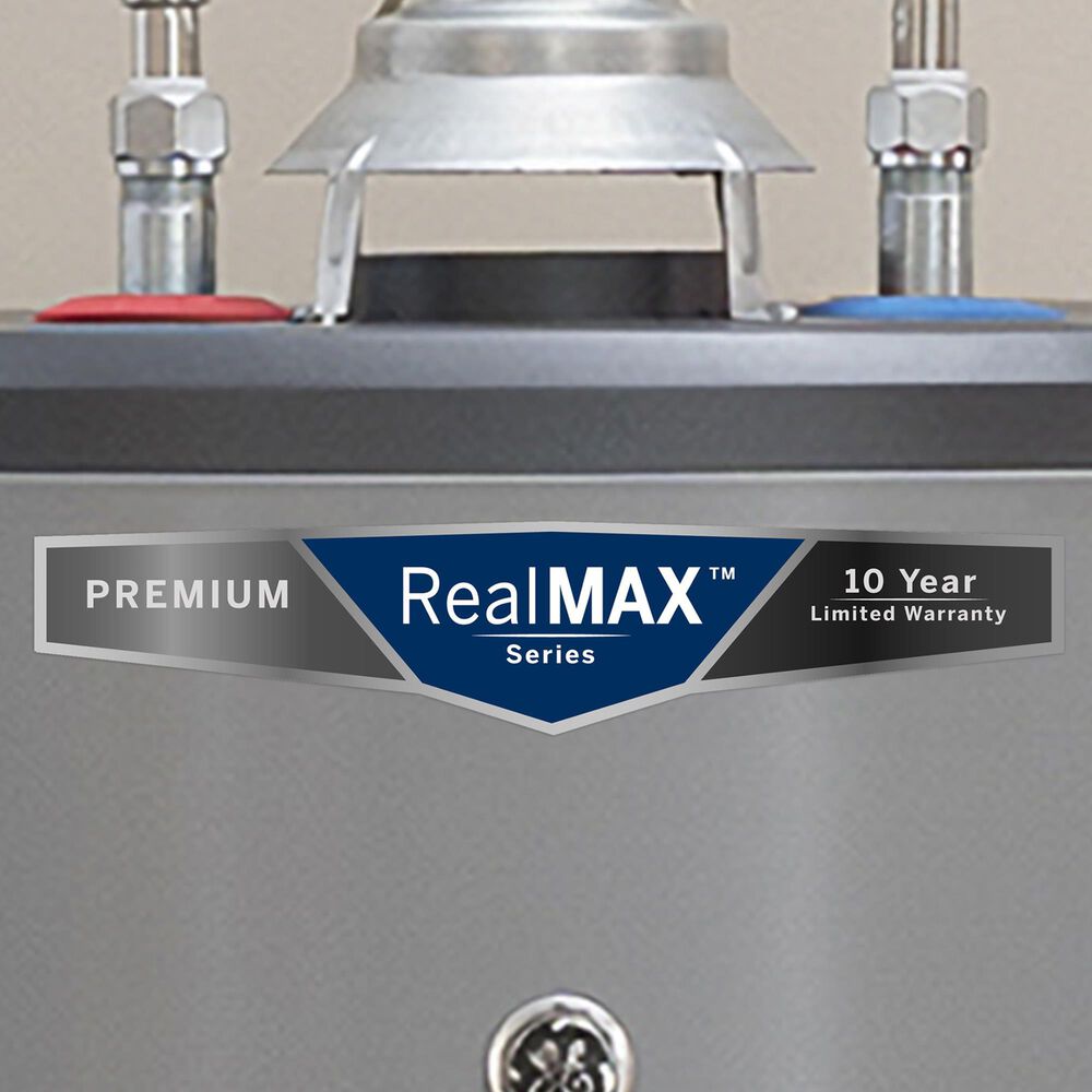 GE Appliances RealMAX Premium 40-Gallon Short Natural Gas Atmospheric Water Heater in Gray, , large