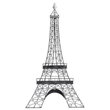 Maple and Jade 32" x 18" Eiffel Tower Wall Decor in Matte Black, , large