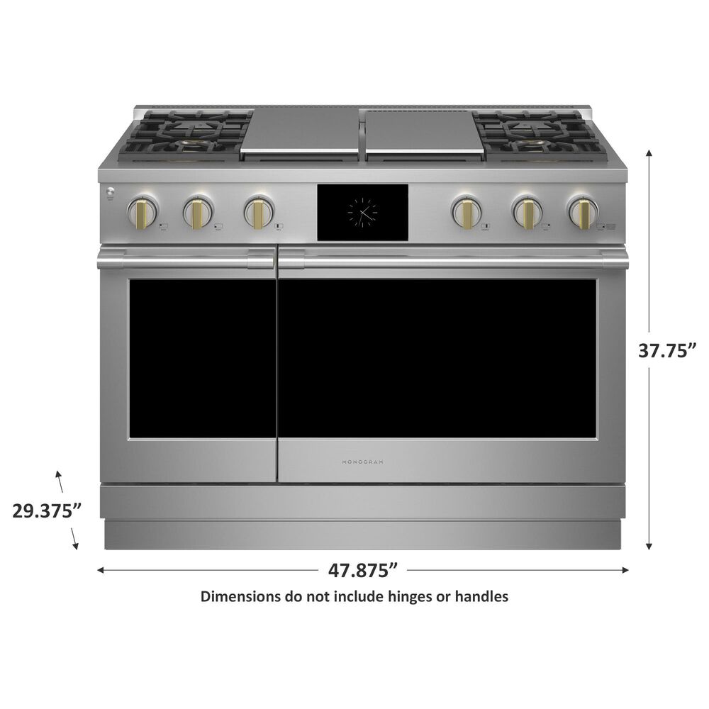 Monogram 48" Dual-Fuel Professional Range with 4 Burners, Grill and Griddle in Stainless Steel, , large