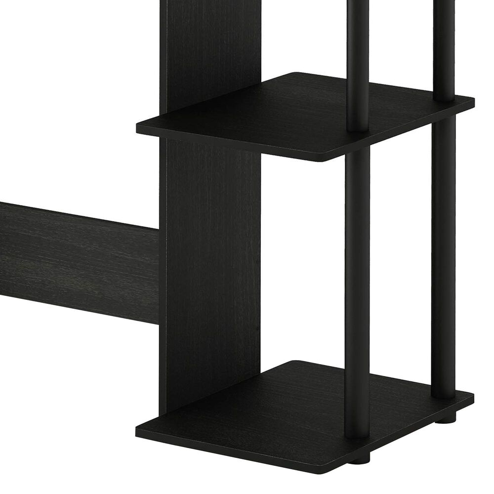 HOMLUX 40" Computer Desk with Open Side Shelves in Americano and Black, , large