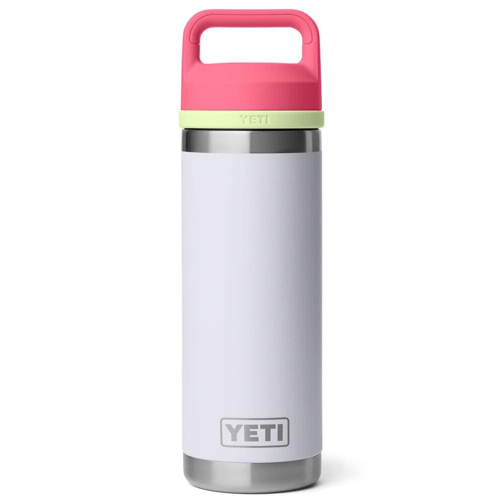 YETI Rambler 18 Oz Water Bottle with Color-Blocked Chug Cap in Mist, Pink and Grasshopper, , large