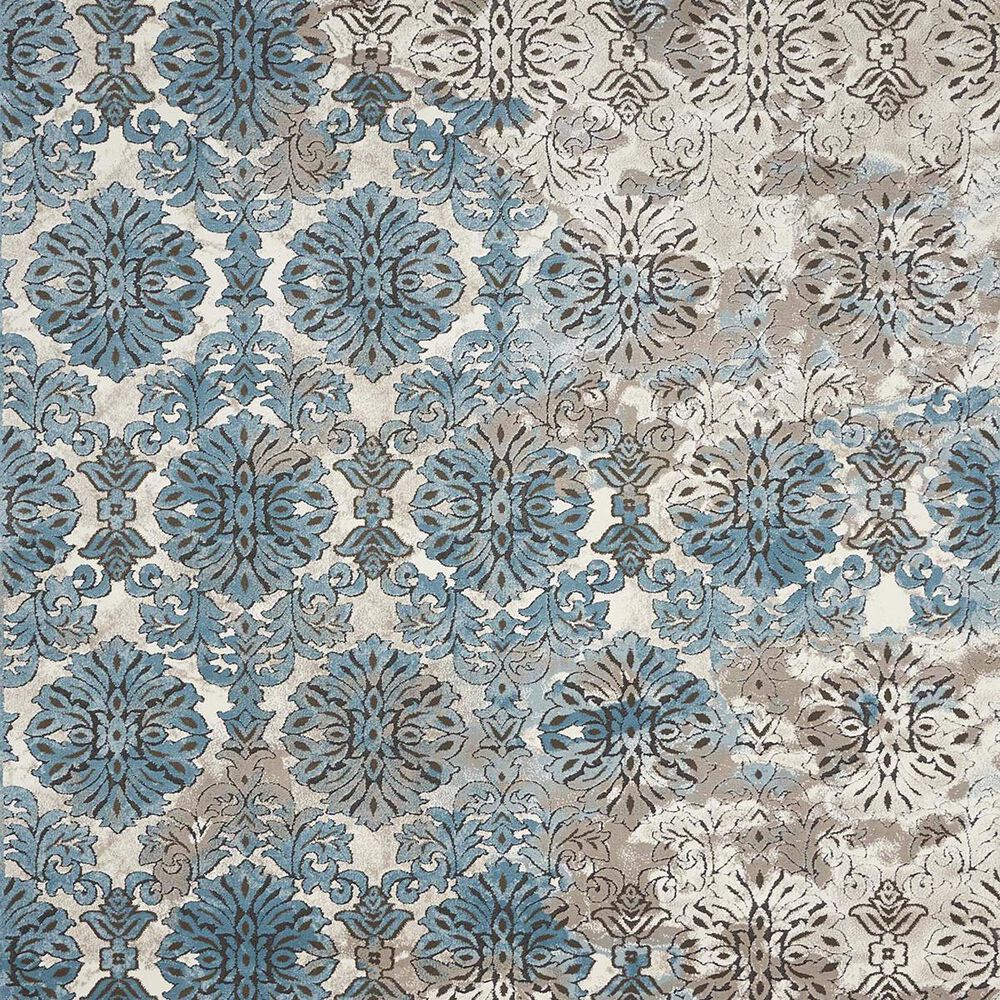 Nourison Karma KRM05 9&#39;3&quot; x 12&#39;9&quot; Blue and Ivory Area Rug, , large