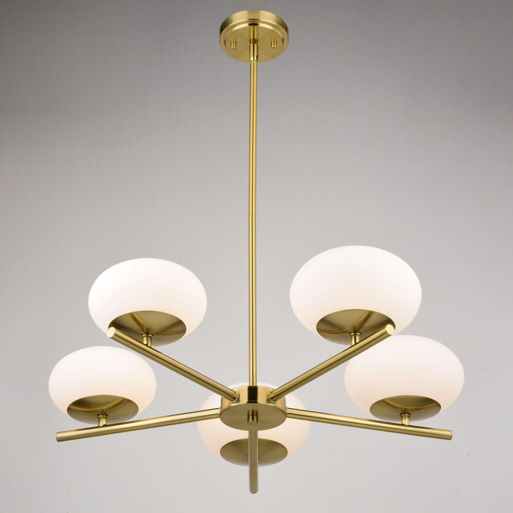 Vaxcel International Co. Ltd. Sloane 5-Light Chandelier in Satin Brass, , large