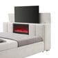 Modern Market Serenity King Bed with Speaker, TV Lift, and Fireplace, , large