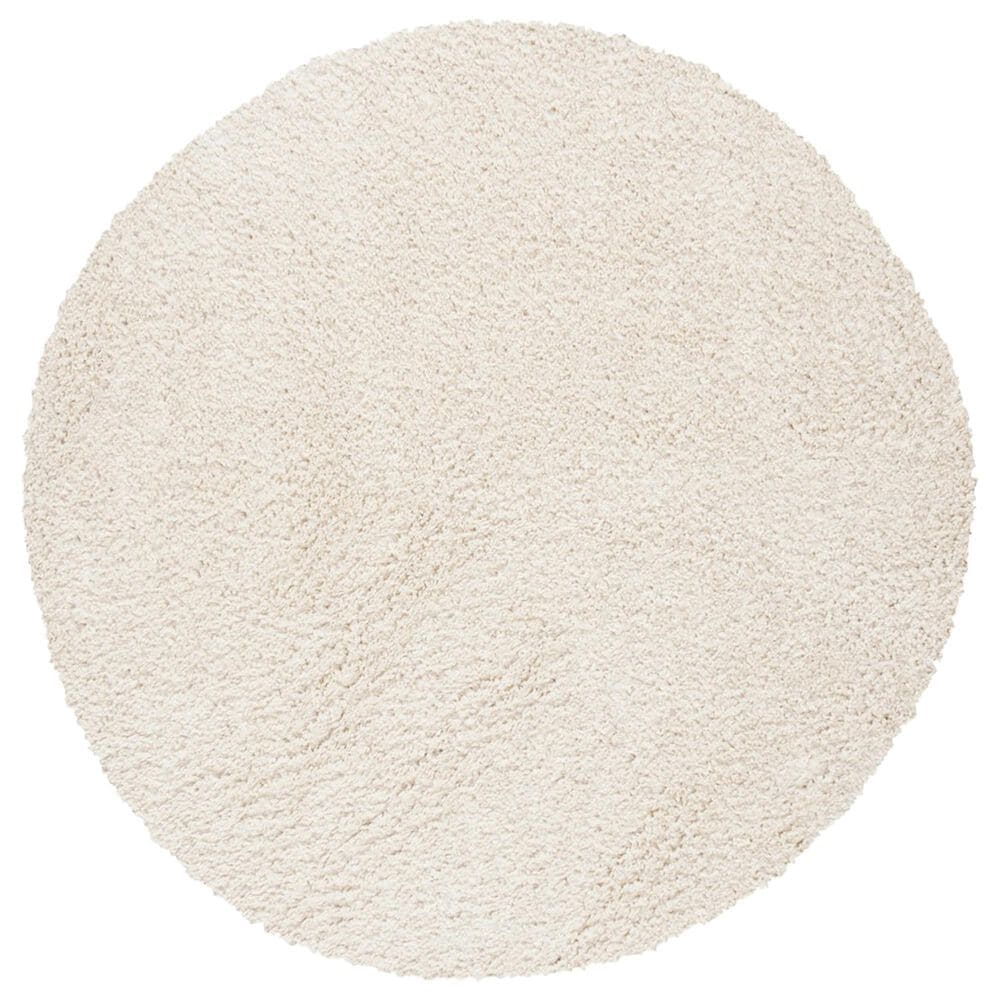 Safavieh August Shag AUG900C 5"3" Round Ivory Area Rug, , large