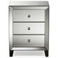 Baxton Studio Chevron Mirrored 3-Drawer End Table in Silver, , large